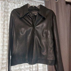 Banana Republic Soft Black Leather Motorcycle Style Jacket